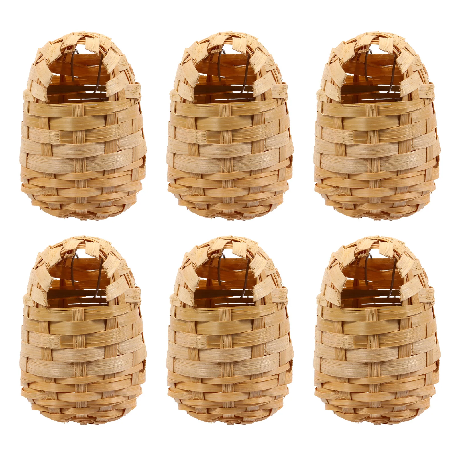 

6pcs Bamboo Woven Bird Nest Handmade Outdoor Garden Shelter For Birds Breeding Decorative Nest Box