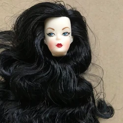 1 Pieces Head with Long Curl Hair 1/6 Doll Parts Girl Collection Gift Figures DIY Doll Accessories