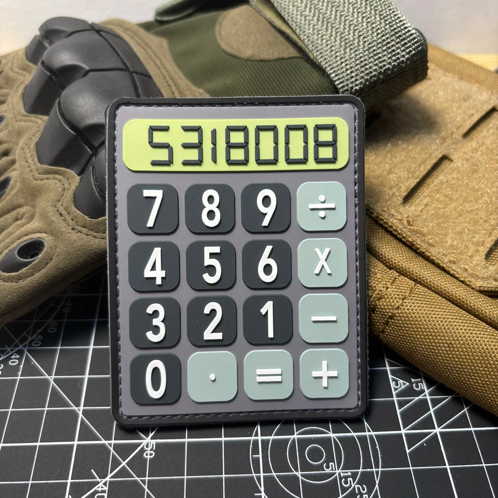 Calculator 5318008 3D soft PVC hook-and-loop patch for clothes hats backpacks decorative gifts