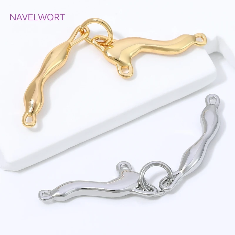 2/4/6Pcs 18K Gold Plated Irregular Bar Connectors For Jewelry Making,Charms Connector,DIY Bracelet Necklace Making Accessories image 5