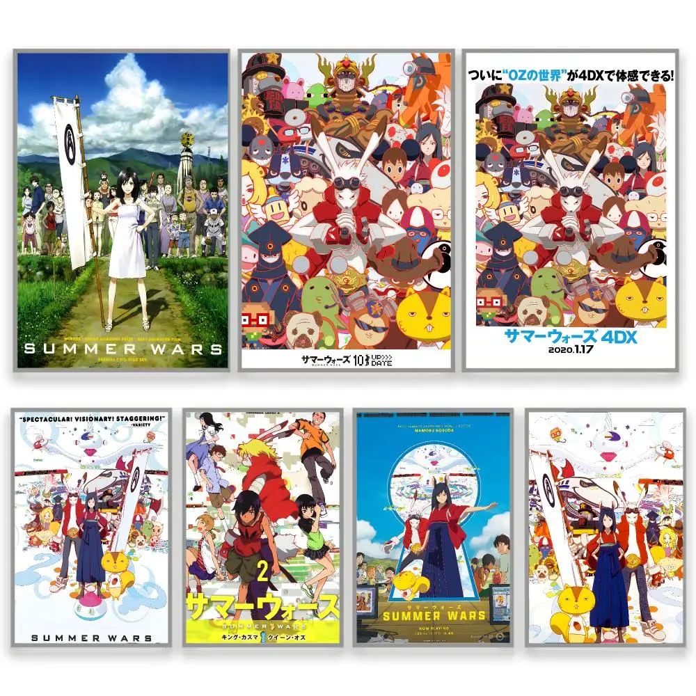 S-Summer Wars Anime Self Adhesive Mural Boys Bedroom Decor Playroom Wall Decor Poster