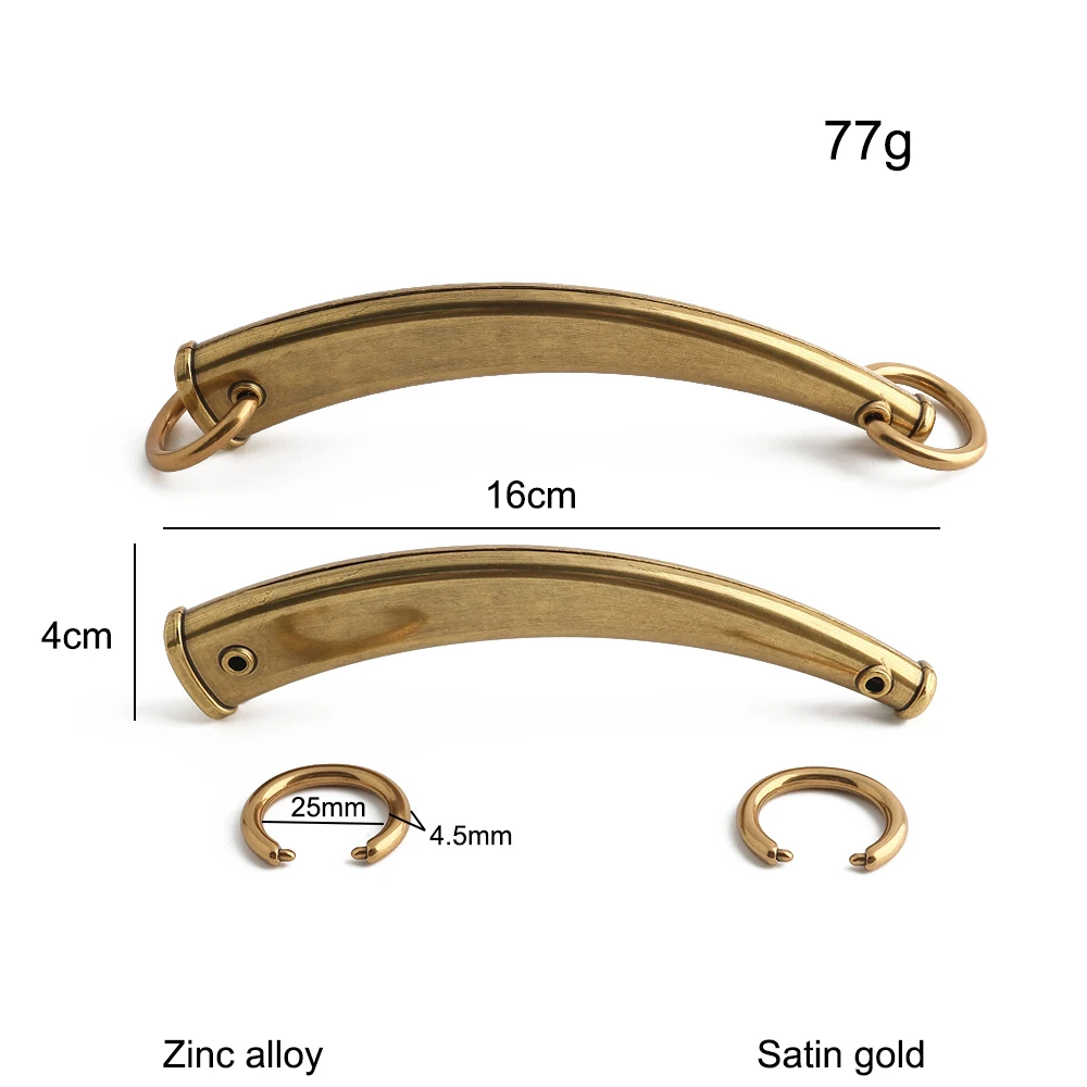 2/5/10PCS Satin gold Cow Horn Shaped Bag Handle Curved Arch Purse Hand Holder with Rings For Handbag Shoulder Repair Accessories