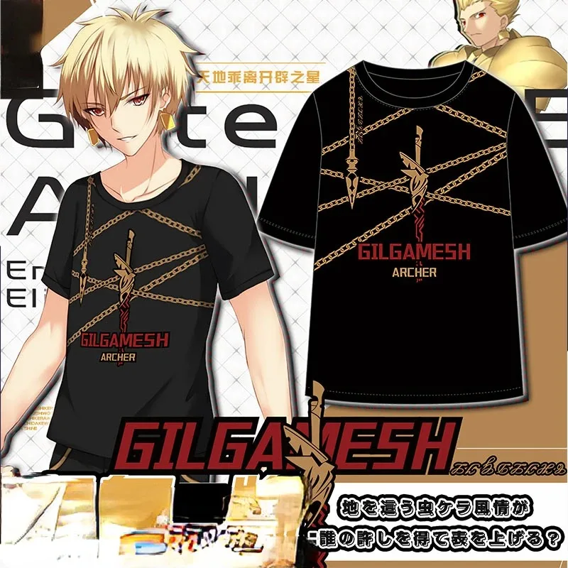 

Jogo Destino Grande Ordem Gilgamesh Impressão 3D T Shirt Mulheres Homens Verão O-pescoço Manga Curta Engraçado Tshirt Destino