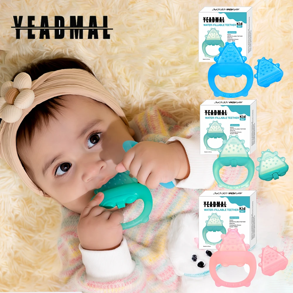 Juguetes para la dentición de silicona para bebés congelables: alivio refrescante para bebés de 0 a 12 meses, juguetes para la dentición sin BPA, llenos de agua y hielo, seguros