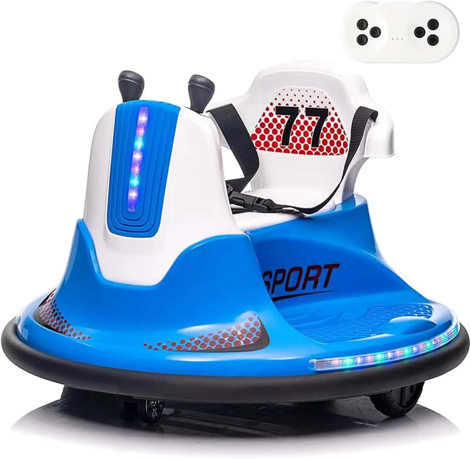 Bumper Car, Electric Toddles Ride On Car with Remote Control, 360 Degree Spin, Safety Belt, Flashing Lights, Music for Boys and