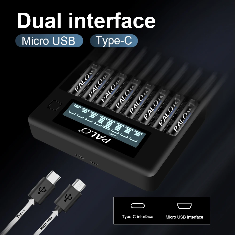 PALO 3000mAh 1.2V AA Rechargeable Batteries+1100mAh 1.2V AAA Battery NI-MH AA AAA Rechargeable Battery for Camera Toy Car