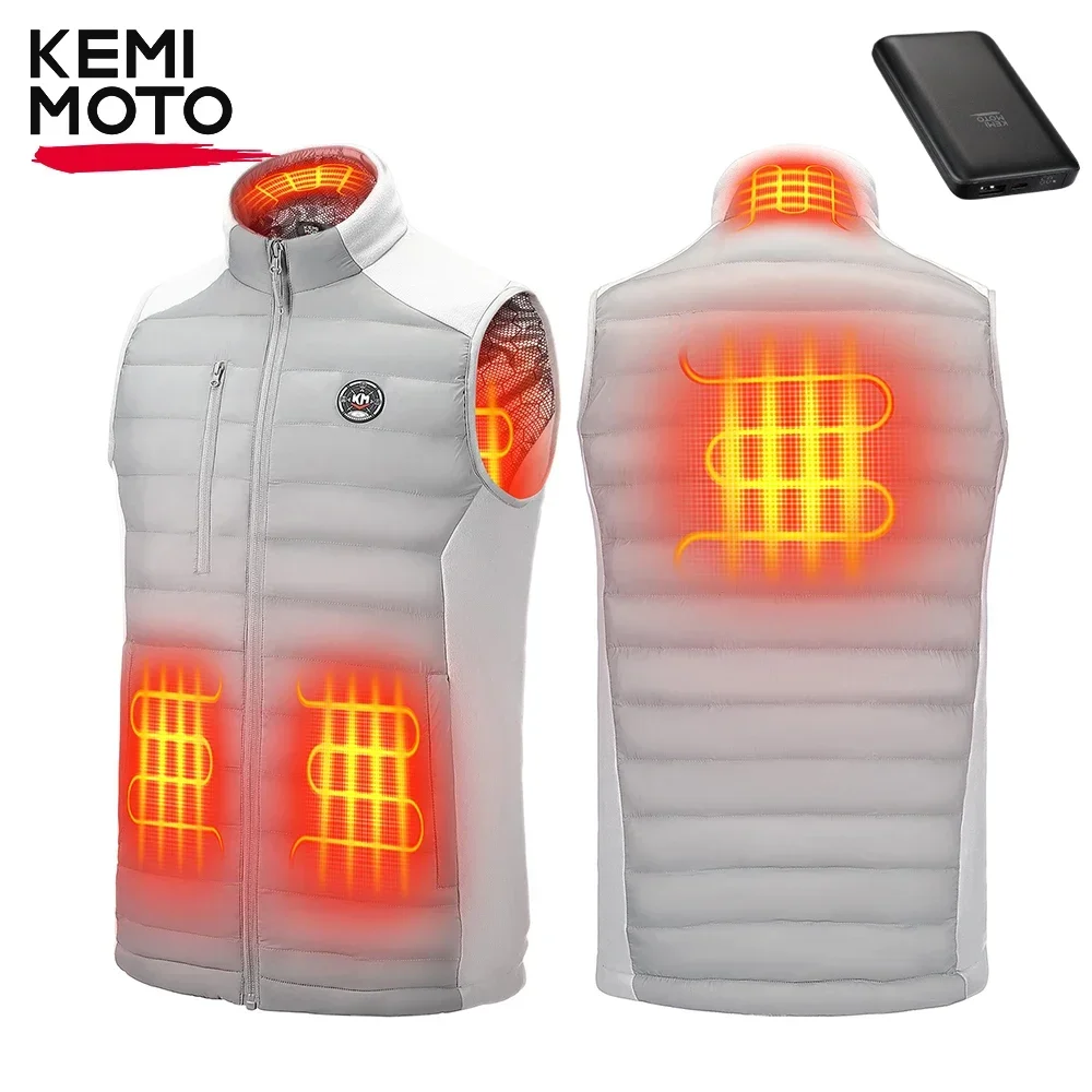 

KEMIMOTO Heated Vest Unisex Electric Heating Winter Warm Hand Warmers Jacket with 10000mAh Power Bank for Outdoor Golf Sports