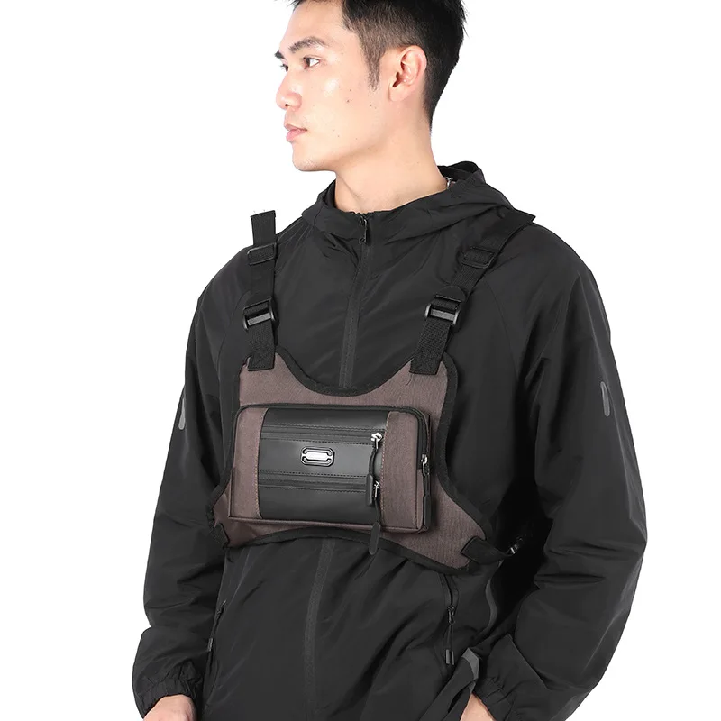 

Men's camouflage tactical vest bag, lightweight and multi-functional workwear, outdoor cycling backpack, chest bag