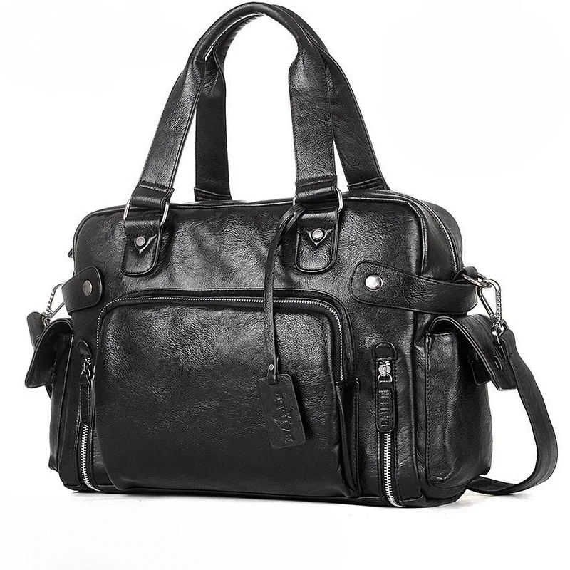 

Soft cowhide men's bag men's travel handbag leather messenger bag business men's leather bag luggage briefcase backpack