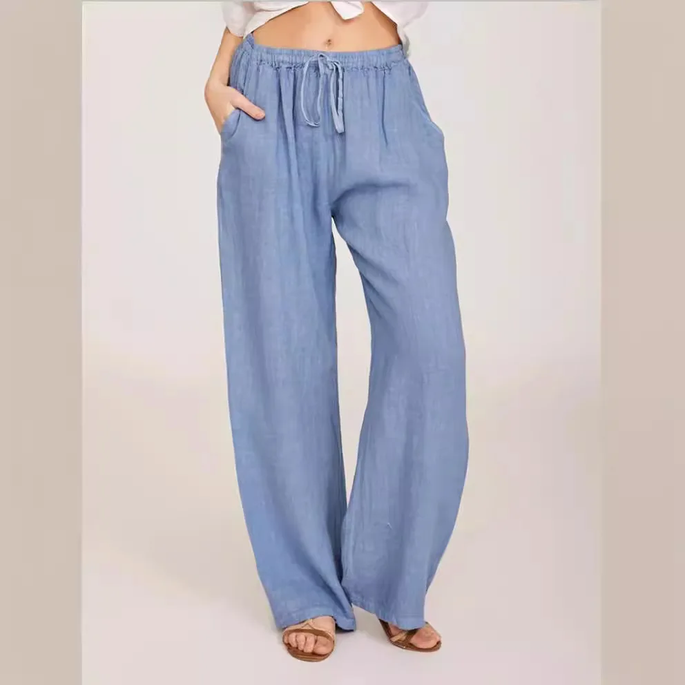 Cotton and Linen Loose Yoga Trousers Women 2025 Casual Europe and America