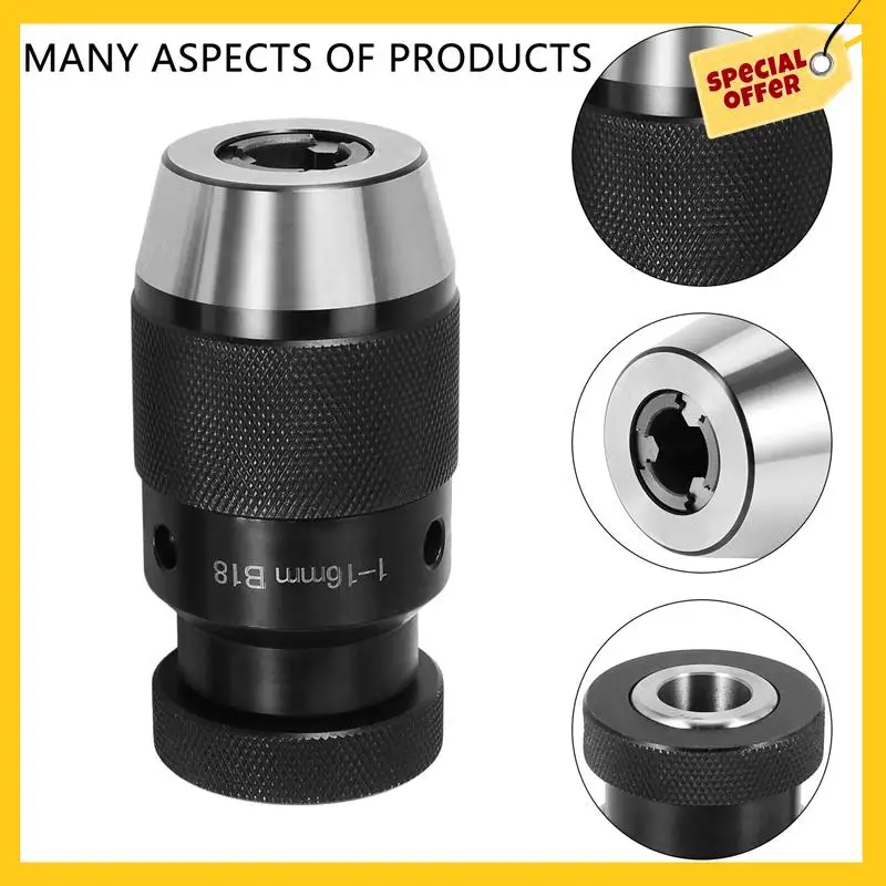 Keyless Drill Chuck 1-16Mm B18 + MT3 M12 DIN228A Morse Taper Arbor