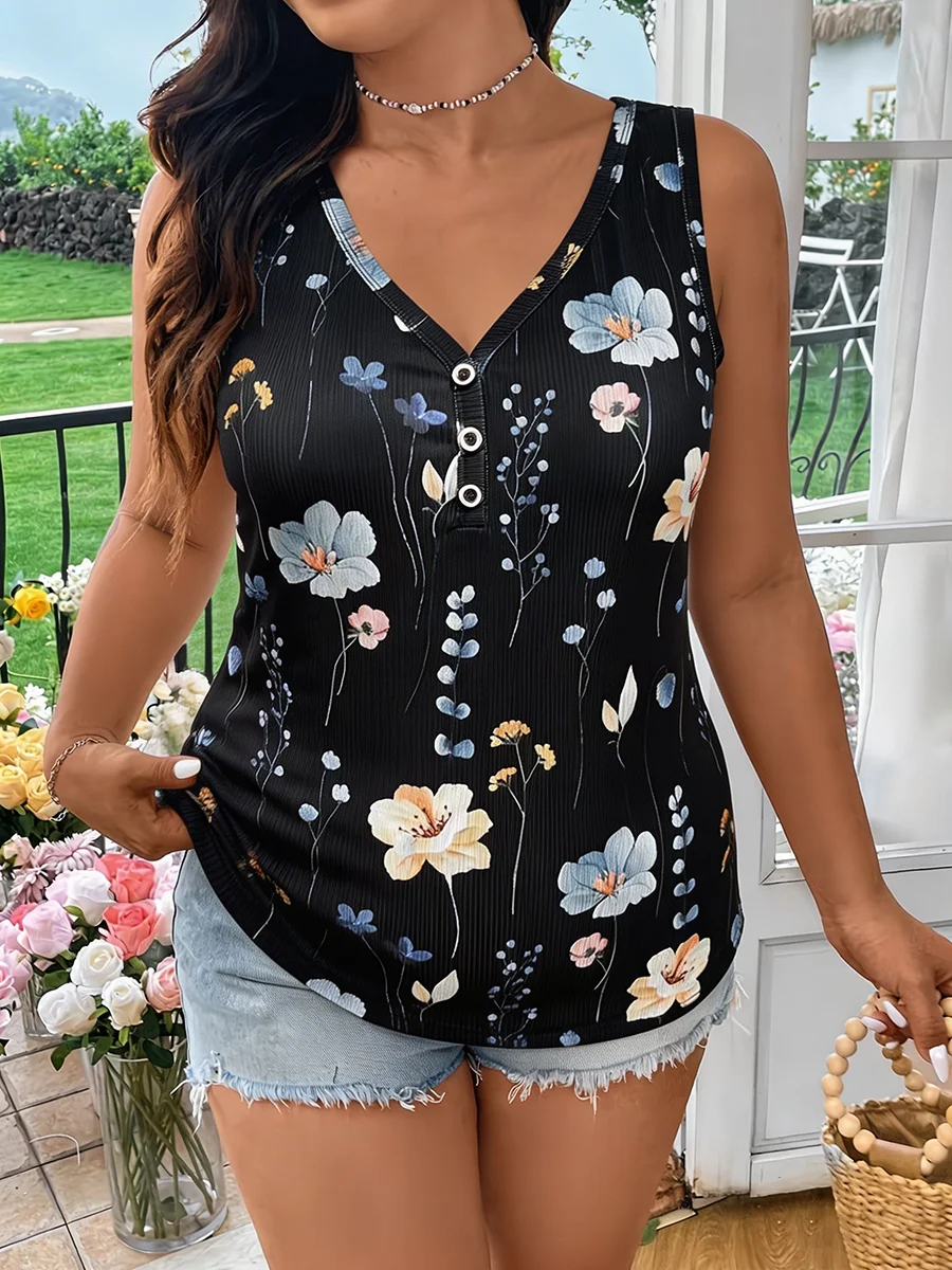 Débardeur côtelé boutonné à co - Tank Top Ribbed avis et prix