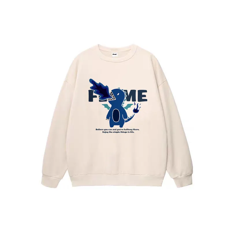 Fashion Trend Pattern Printed Clothes Y2k Hip Hop Cool Crew Neck Sweatshirts Oversized Loose Streetwear