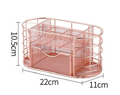 

Скандинавский металлический настольный органайзер с выдвижным ящиком, многофункциональная офисная стойка для файлов для канцелярских принадлежностей и косметики, банный халат из нержавеющей стали 304.
