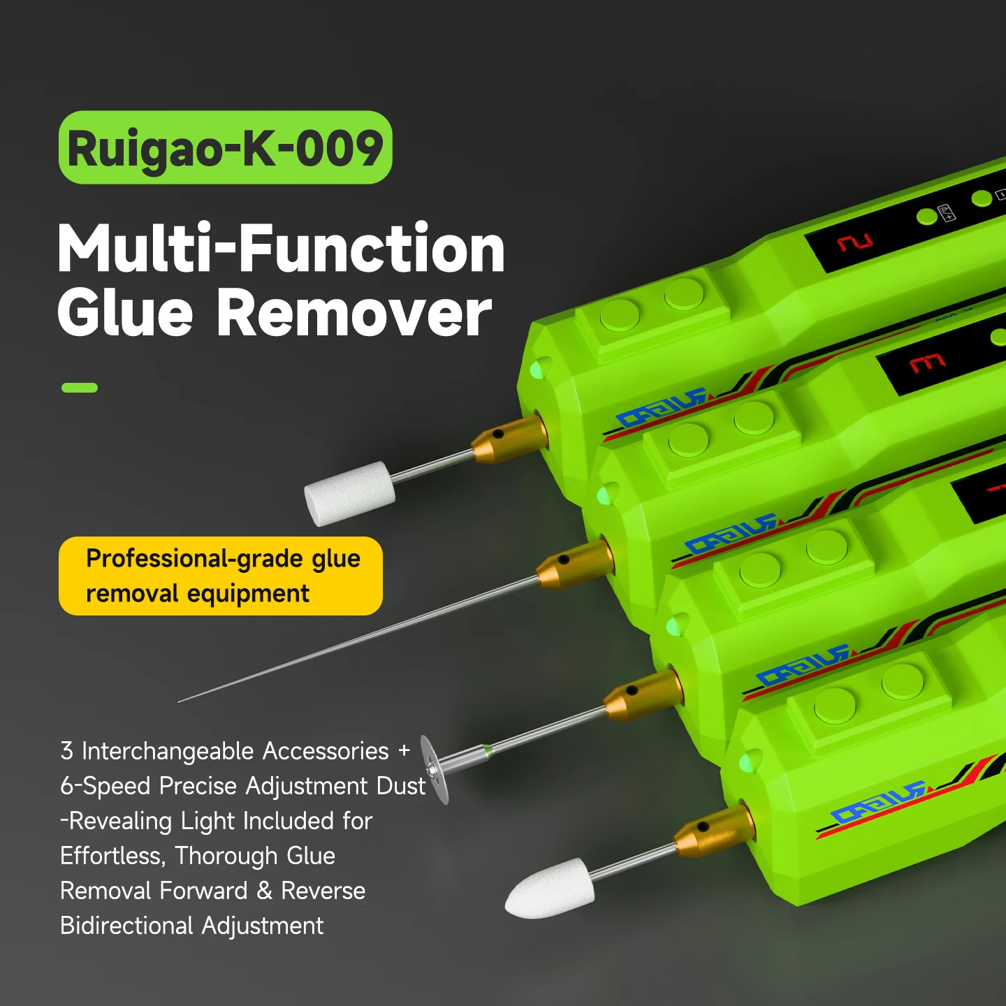 Solobros K-009 Gear Glue Remover For Mobile Phone LCD Screen Type-C Forward and Reverse Curved/OCA Adhesive Cleaning Tool