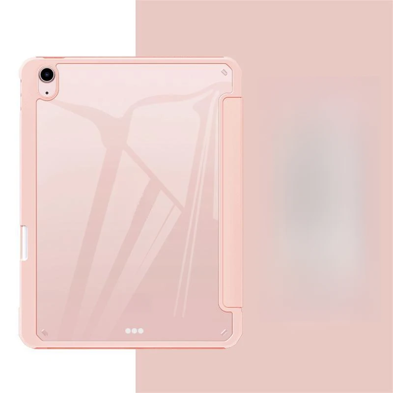Soft Edge Acrylic Case with Pencil Holder for iPad Air 6 10.9 10th Gen Tri-Fold