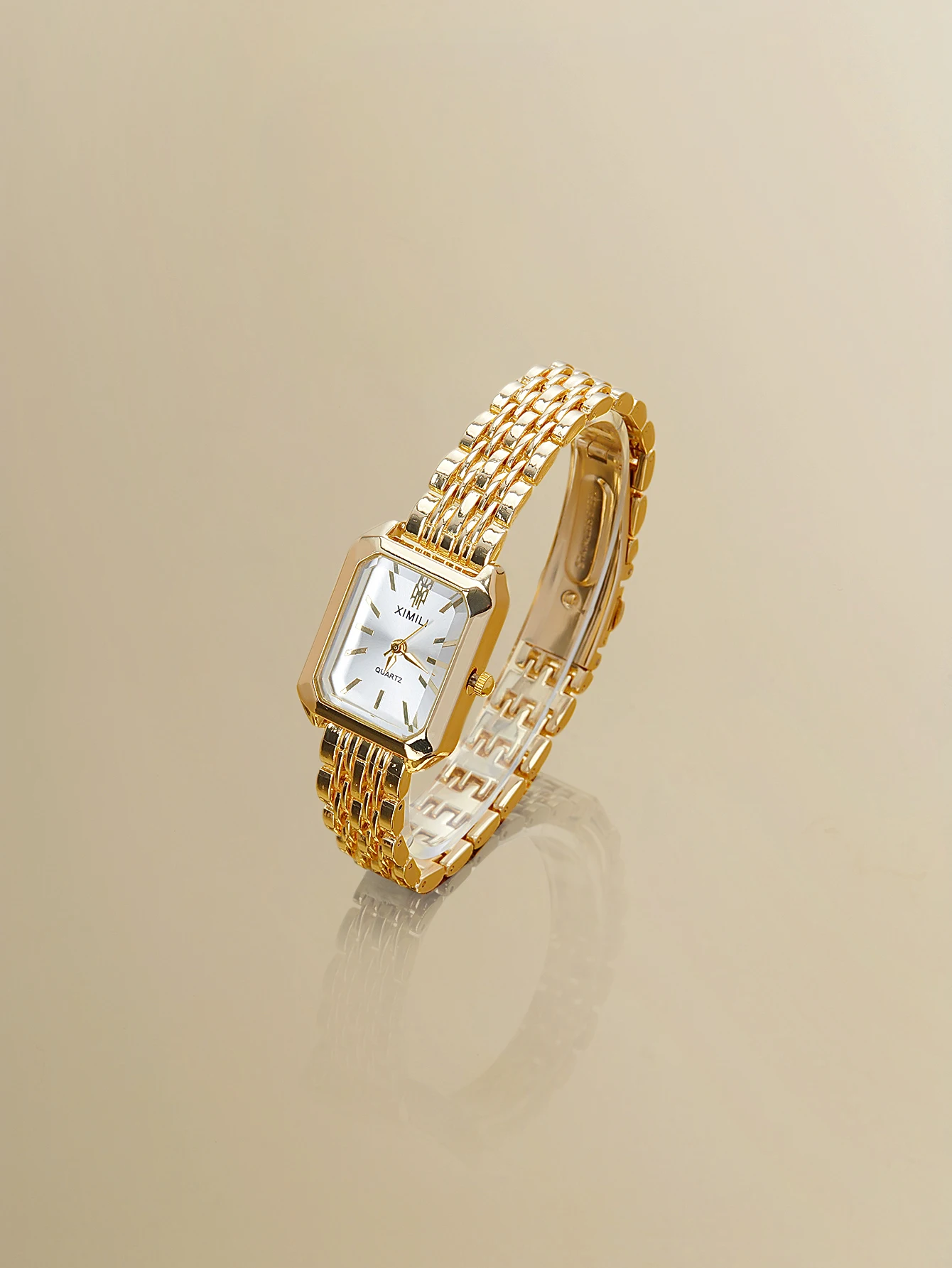 NobleVue Creative Women's Roman Numeral Small Dial Square Metal Chain Quartz Watch For Daily Matching Birthday Anniversary Gift No Gift Box