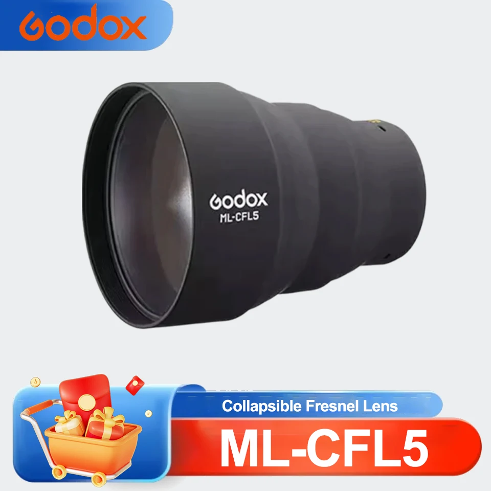 Godox ML-CFL5 عدسة فريسنل القابلة للطي ملحقات إضاءة التصوير الفوتوغرافي إضاءة أكثر إشراقا قابلة للطي سهلة الاستخدام لـ ML100R