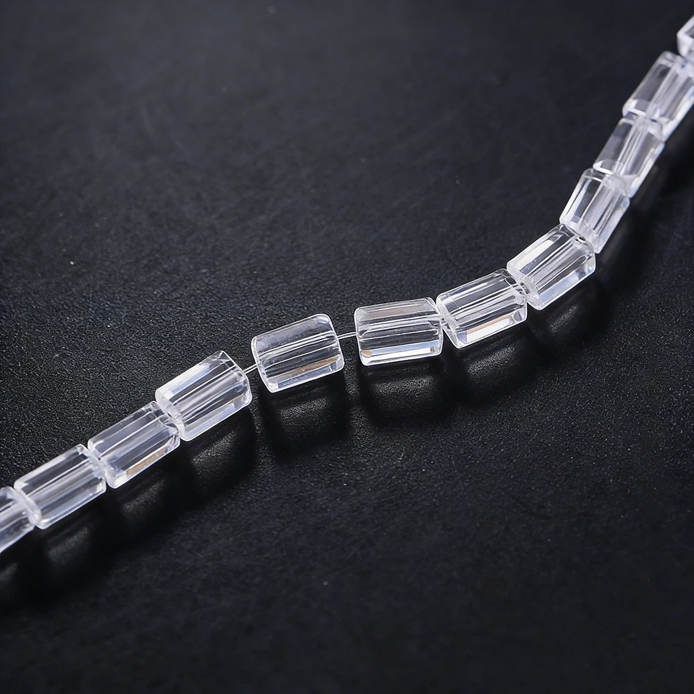 Wholesale 8.5mm Clear Faceted Crystal Rectangle Beads Bulk Loose Spacer Beads for DIY Jewelry Making Supply