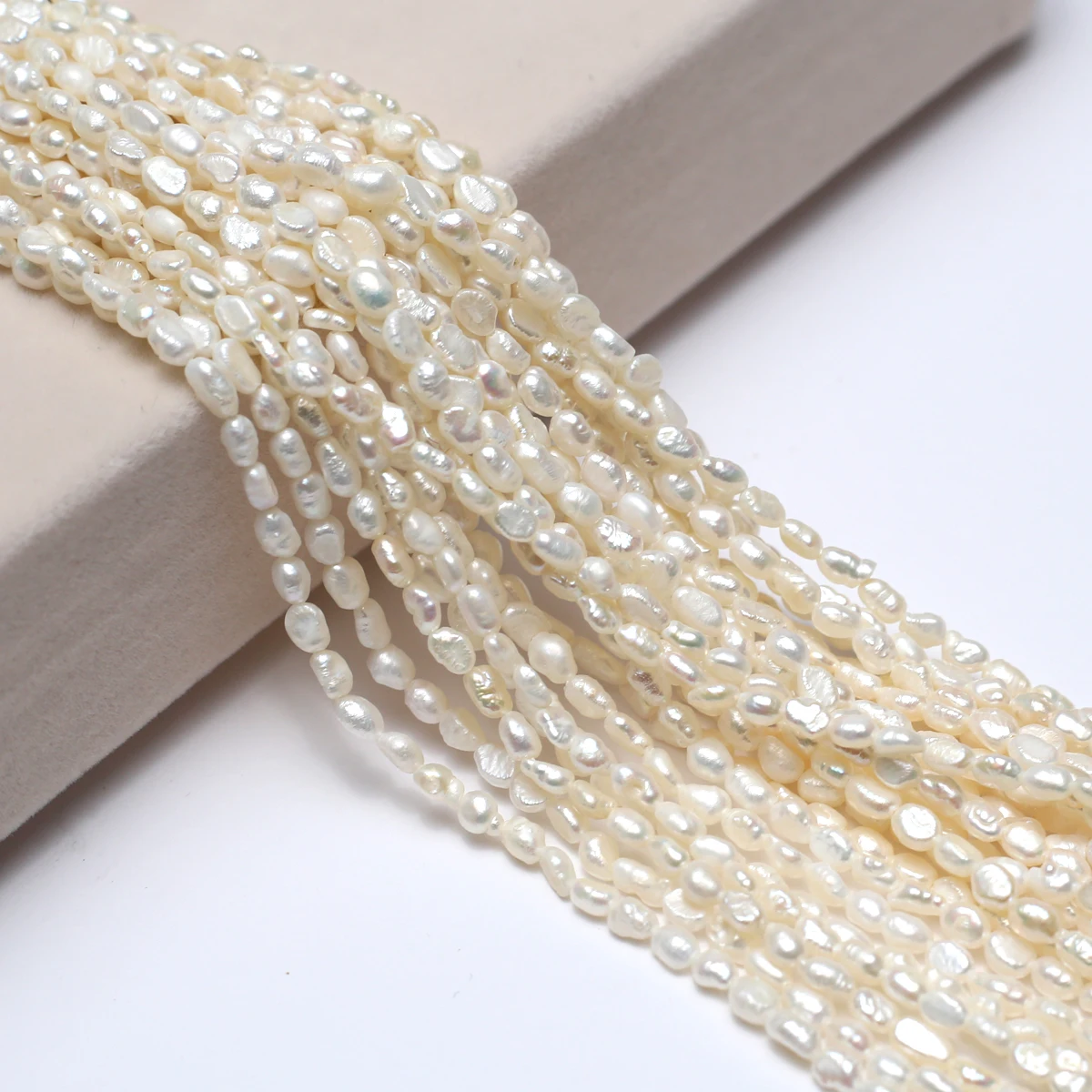 Natural Freshwater Pearls Straight Holes Two Sided Light Irregular Beads 3-4mm Jewelry Making DIY Necklace Bracelet Gift