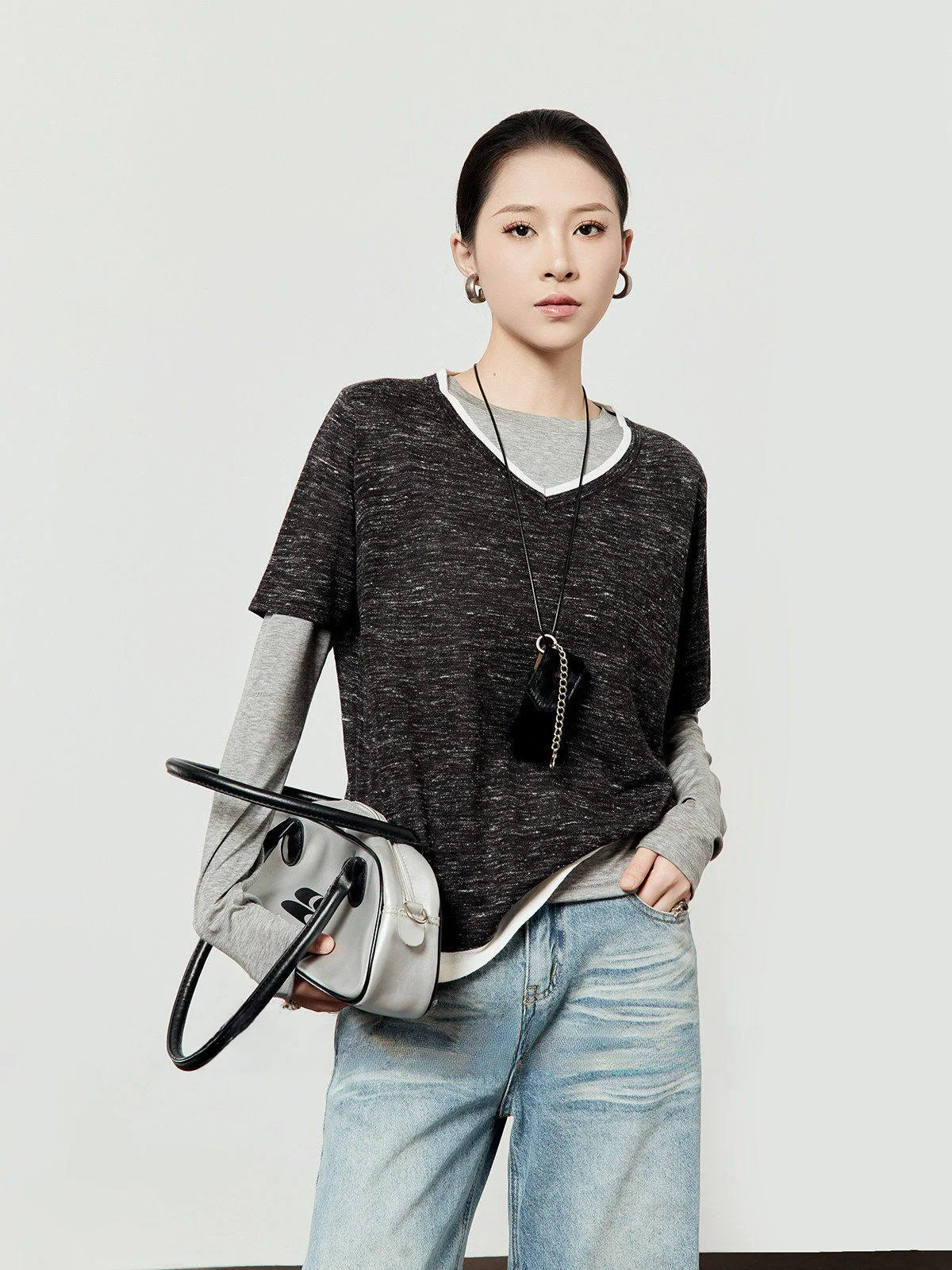 

Chic Casual Knitted Pullover ort Sve Collared Top for Women Summer New Sle Color Blo Design Comfortable Loose Fit