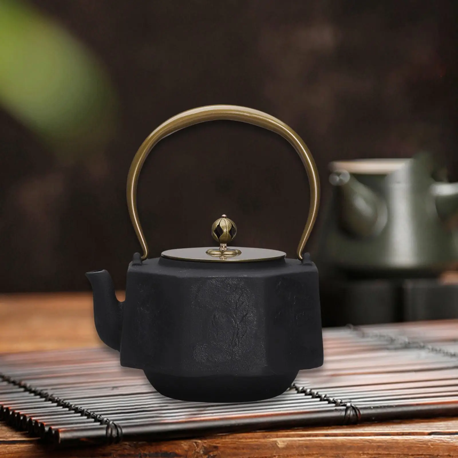 

Cast Iron Teapot for Boiling Hot Water Chinese Tea Ceremony Tea Maker Kettle 1.2L for Hotel Tea House Household Tea Lovers Gift