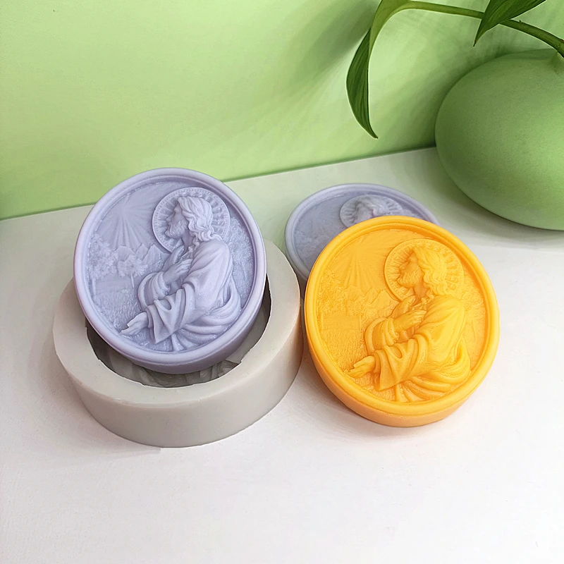 Saint Father Soap Mold Handmade Soap-Making Tools Christian Mould for Wax Resin Epoxy Clay Plaster DIY Gift Table Decor