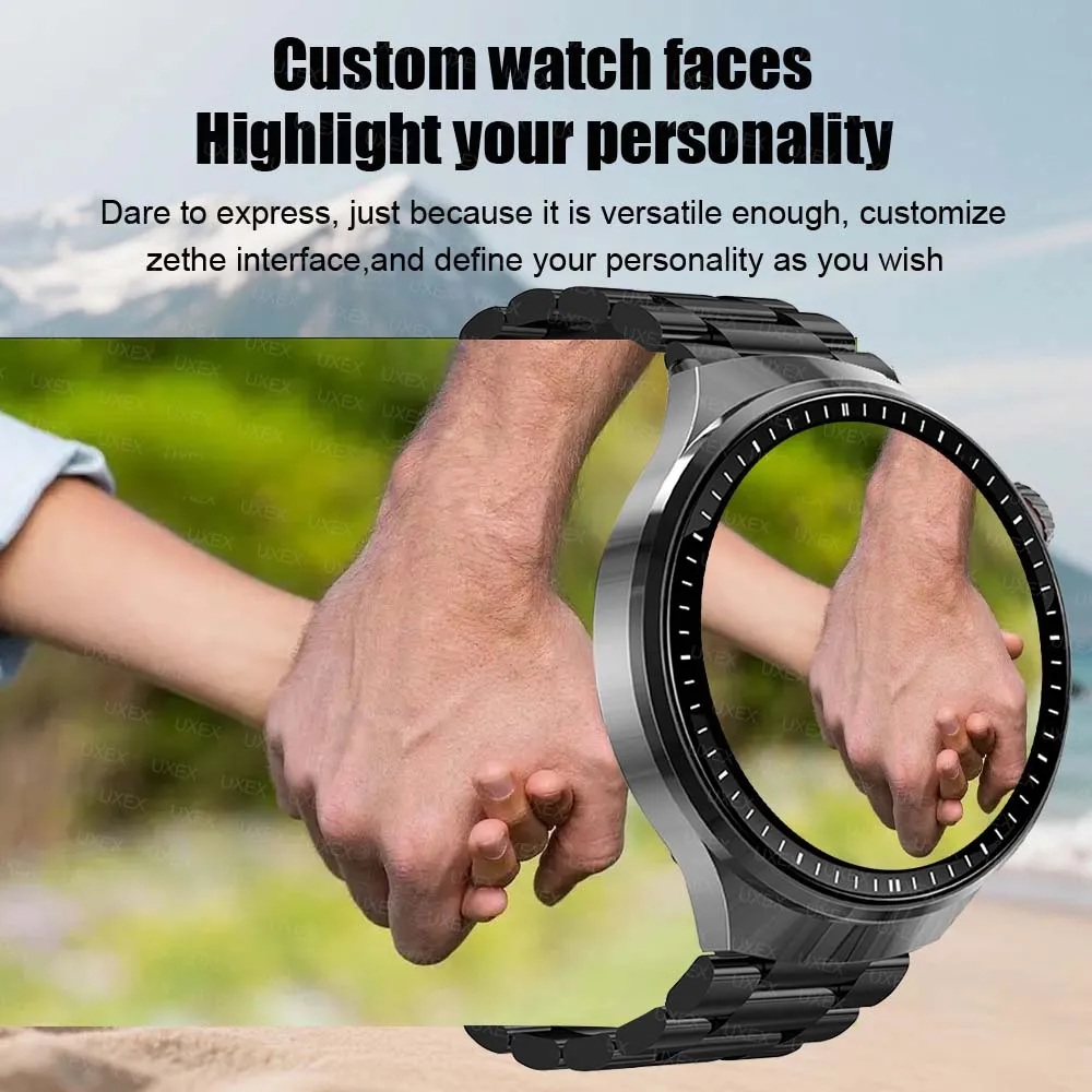 Chamada sem fio smartwatch homem 1.52 hd saúde rastreador personalizado foto assistente de voz versão global presente natal relógios negócios