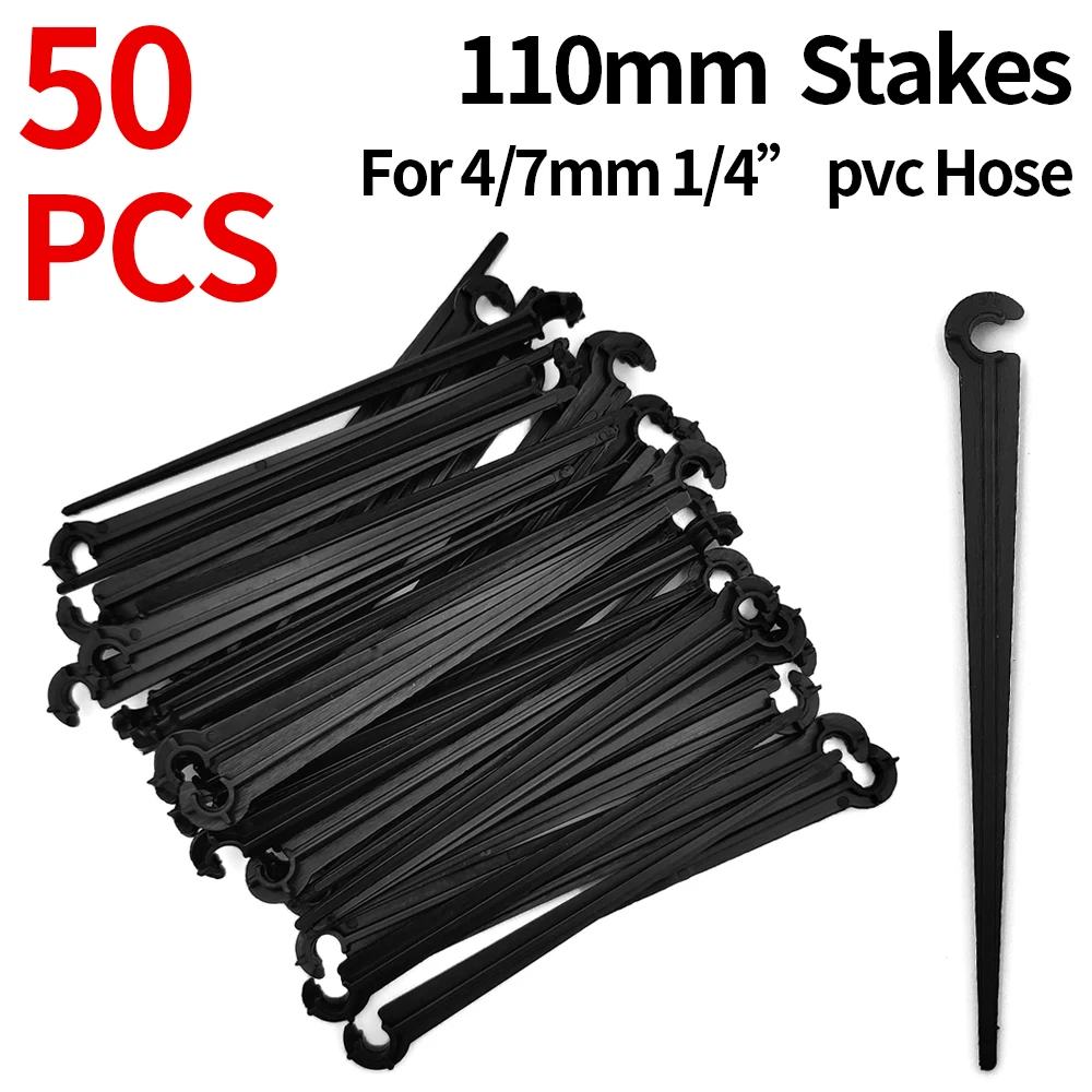 50 stks Prikkeldraad Connectors Irrigatie Fittings Druppelirrigatie Prikkeldraad Connectors 4/7mm Tubing Fittings voor Bloempot Tuin Gazon 5