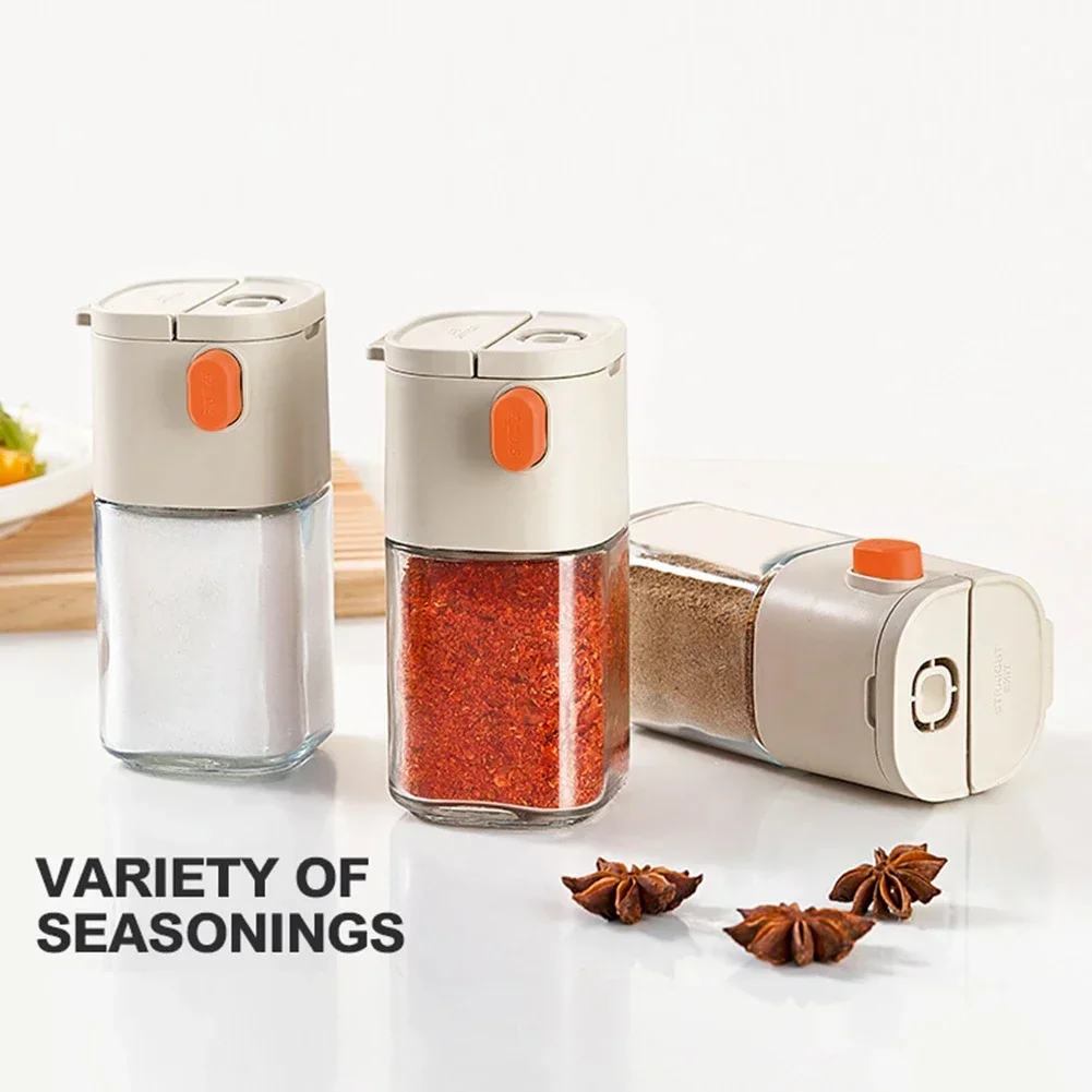 

180ml Glass Salt Shaker Spice Jars Salt Sugar Pepper Shaker Box Reusable Salt Dispenser Refillable Pepper Shaker Glass Measurin