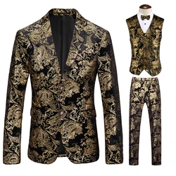 2023 Autumn and Winter Europe and The United Kingdom Style Men (suit + Vest + Trousers) Fashion Stage Handsome Trend 3/2 Sets