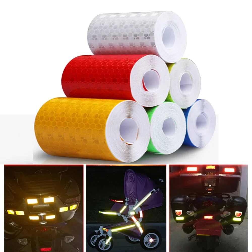 5cm*100cm Car Reflective Tape Safety Warning Car Decoration Sticker for Trucks Motorcycle Reflector Protective Tape Strip Film