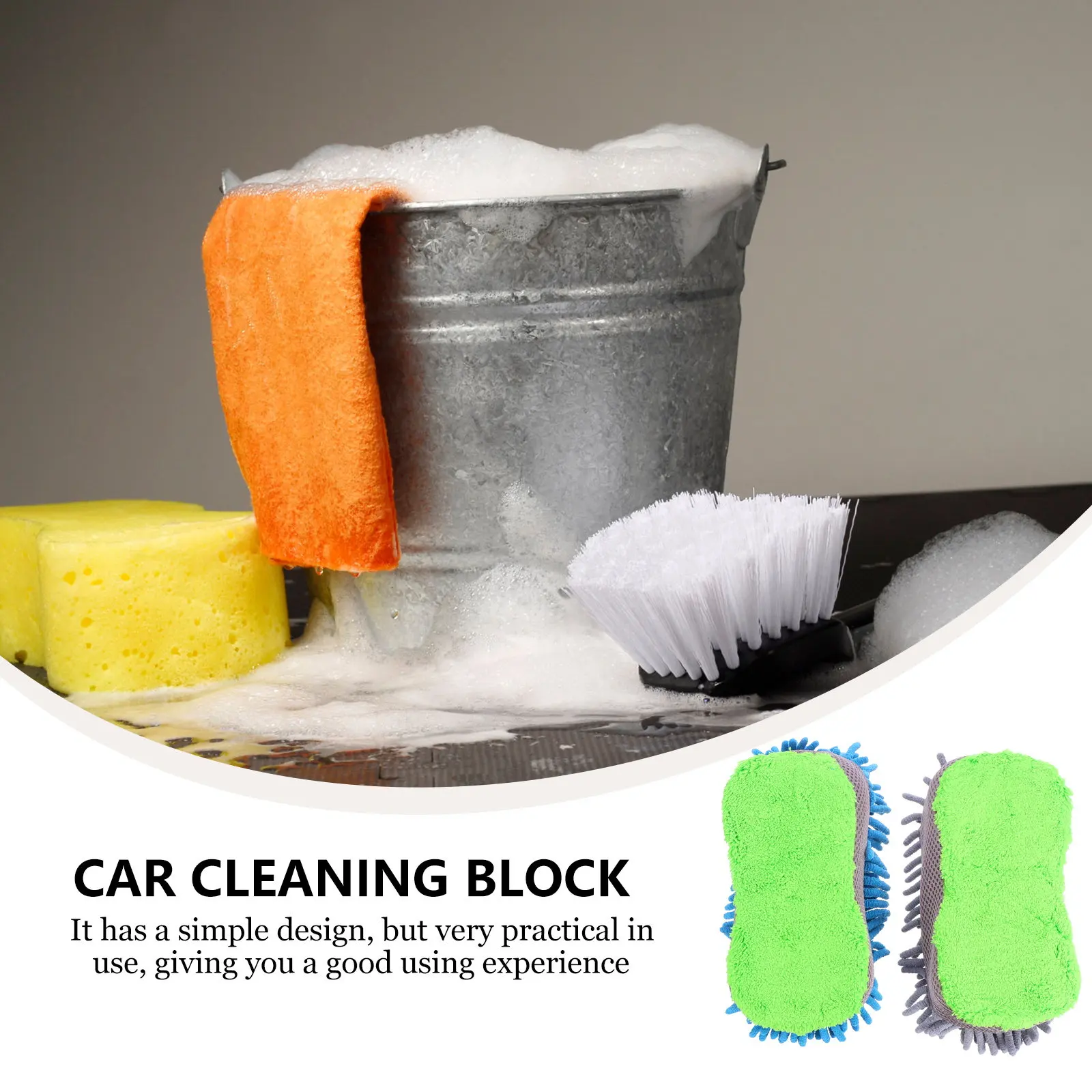 

Набор из 2 универсальных губок для мытья автомобиля: надежные и прочные губки для чистки окон, полов, туалетов, душевых кабин.