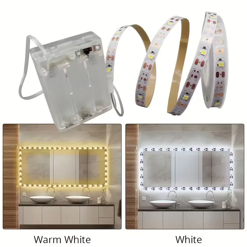 1 bande lumineuse LED flexible, alimentée par une boîte à piles basse tension 5V (piles non incluses), disponible en différentes tailles de 1m à 10m, peut être coupée et collée, lumière blanc chaud et lumière blanc brillant, commande par interrupteur sans fil, convient pour le rétroéclairage de téléviseurs, les fêtes, les armoires, les chambres, le camping, la décoration de la maison, choix idéal pour Thanksgiving.
