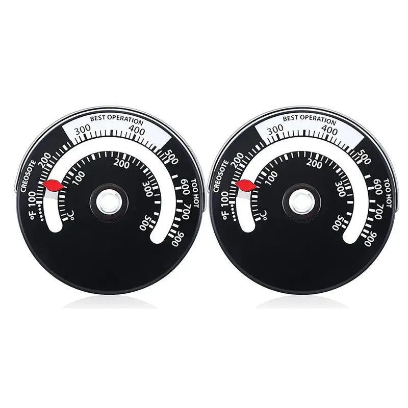 ABAE-For Wood Burning Stove Thermometer For Wood Stove Magnetic Oven Temperature Meter Fire Stove Pipe Thermometer