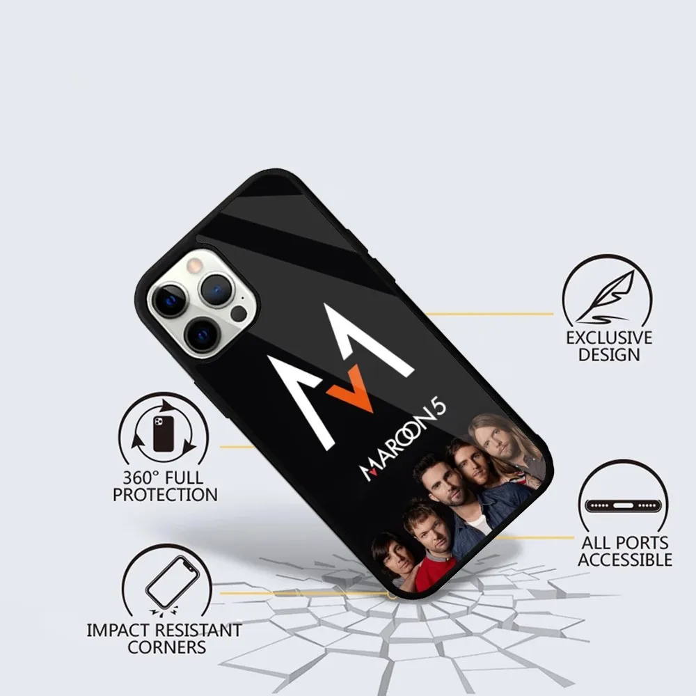 M-Maroon 5 band Phone Case For iPhone 15,14,13,12,11,Plus,Pro,Max Mini Magsafe Magnetic Wireless Charging