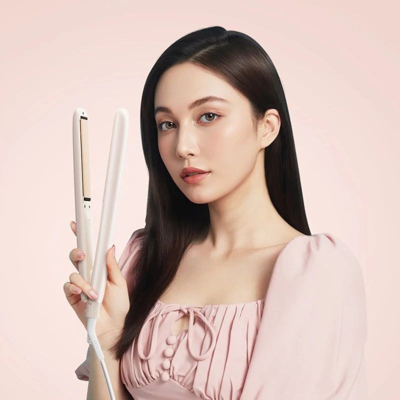 

Mini Negative Ion Hair Straightener Flat Iron 13 Temperature 3D Floating Plate Fast Heating LED Screen Dual Voltage Travel