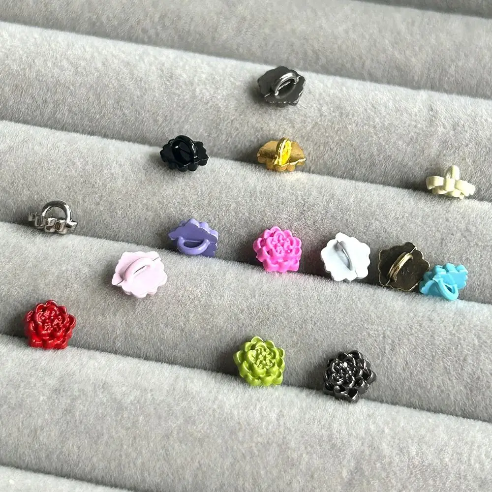 40pcs New 6mm Doll Lotus Buttons Mini Handmade Coat Buckles DIY Doll Shoes Buckles 1/6 Doll Clothes Accessories