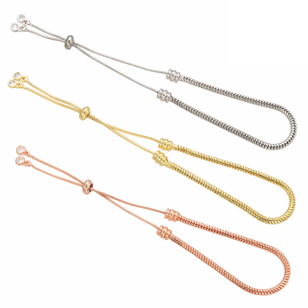 

3pcs Semi-Finished DIY Bracelet Adjustable Hand Jewelry Accessories Brass Material Women Girls Fashion Jewelry Making Supplies
