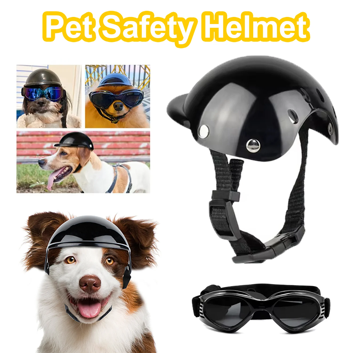 

Защитный костюм для домашних животных, мотоциклетный шлем для собаки с солнцезащитными очками, крутая модная крутая шляпа для домашних животных, шлем S/M, размер, защитная кепка для домашних животных