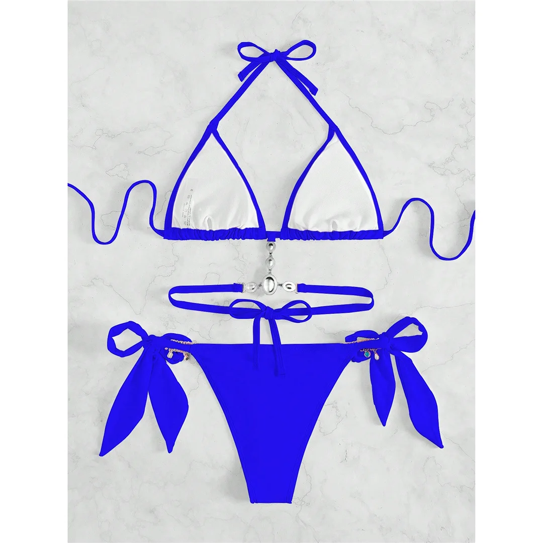 5 Farben, mit Strasssteinen besetzter Bikini, Damen-Badeanzug, zweiteiliges Bikini-Set, Badebekleidung, Badeanzug, Modell V8000. – Detail 30