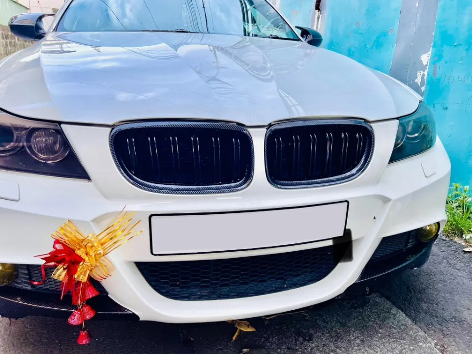 Front stoßstangen gitter im xvip-Diamanten-Stil für BMW 3er E90 E91 2015-2017 einz eilige glänzende schwarze Doppel latten gitter – Detail 18