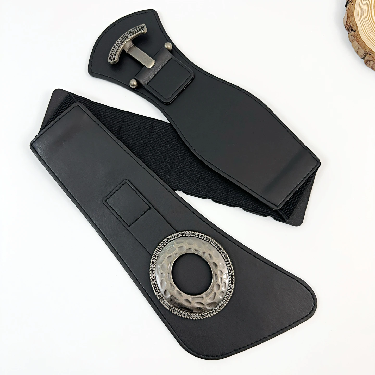 레트로 유럽 벨트 여성 장식 와이드 허리 씰 여성을위한 유행 Cummerbund 정장 탄성 허리띠 블랙