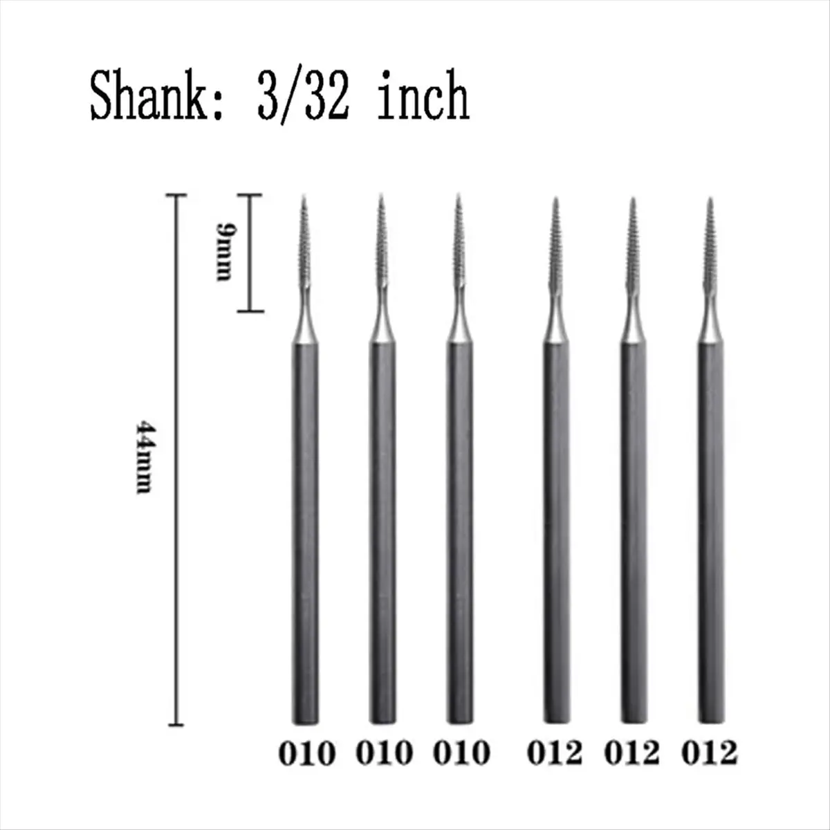 Top Sale 6Pcs Jewelry Cone Cut Burr - 3/32In Shank Long Cone Tapered Cut Burs Jewelry Engraving Bits Lapidary Tools (010/012)