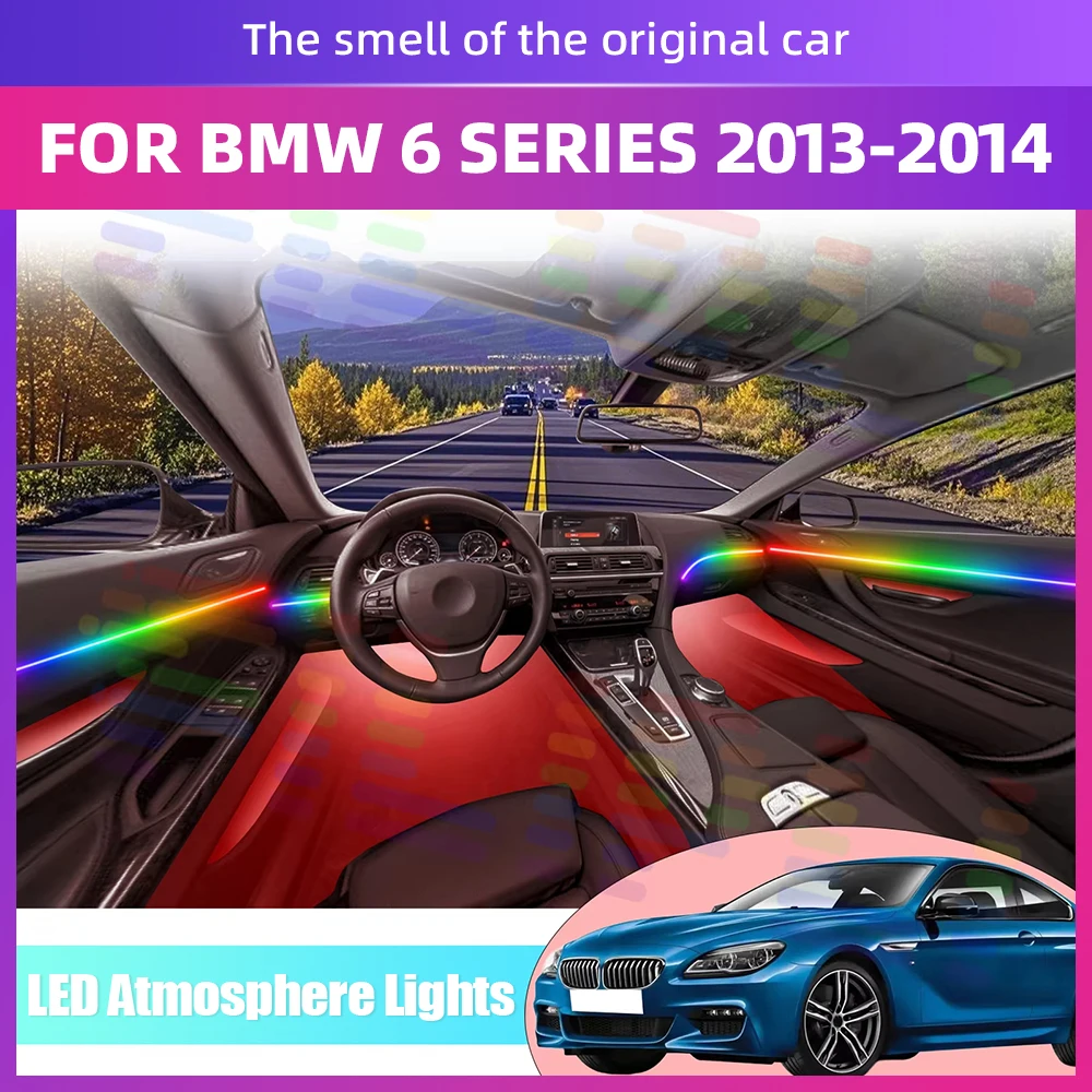 

For BMW 6 Series F13 2013-2014 Interior LED Light Strip For Ambient Lighting APP Controlled with 64Colors RGB Symphony