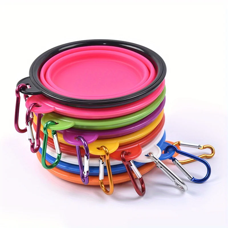Tazón portátil para comida de mascotas, tazón plegable para perros, utensilio de alimentación y bebida de doble uso, tazón para cebo de pesca, 1/2 Uds.