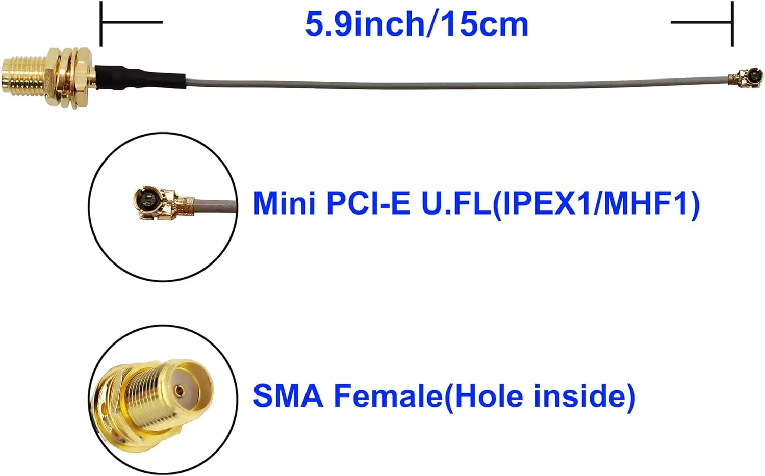 Antena LoRa 868 MHz 915 MHz Wewnętrzna antena Omni Rubber Antena 5dBi Gain SMA Male + kabel IPEX 2szt