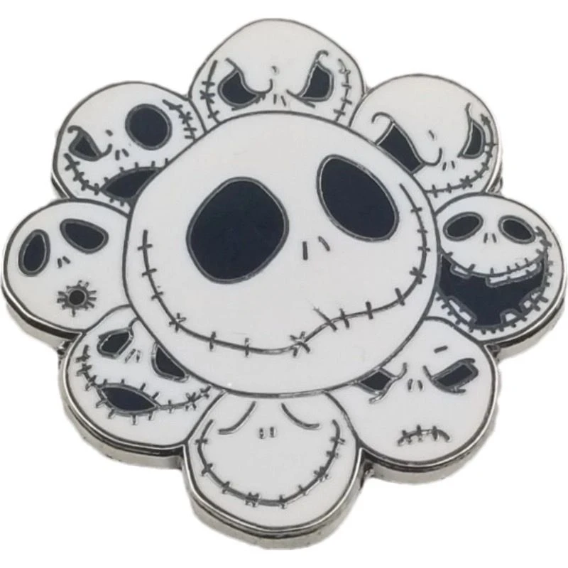 Disney The Nightmare Before Christmas Jack broche, Calavera periférica de Anime de Halloween, insignia de broche de Metal, decoraciones DIY de vacaciones