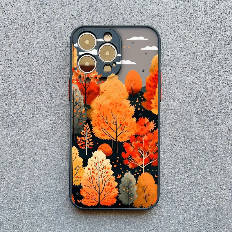 Blätter Herbst Waldhaus Handyhülle für iPhone 17 16 12 13 Mini 11 14 15 Plus Pro Max X XS XR 7 8 Schutzhülle – Detail 7
