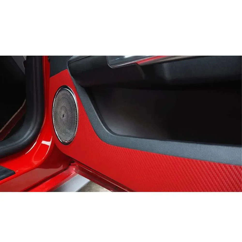 Car Door Side Carbon Fiber Anti-kick Sticker For Ford Mustang 2015 2016 2017 2018 2019 Anti-dirty Door Protective Red Black Film